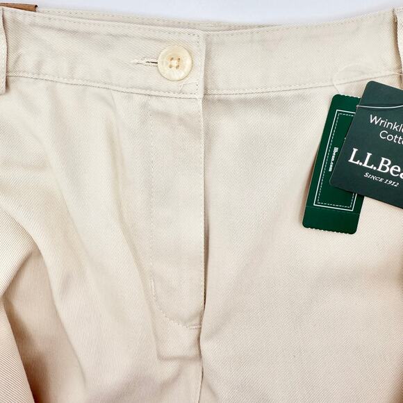 L.L. Bean Classic Fit Wrinkle-Free Cotton Pants 14 Petite Heritage Stone NWT - Picture 2 of 10